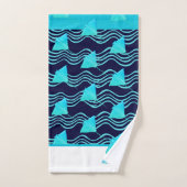 Nautical Blauwgroen Blue Navy Manta Ray Wave Bad Handdoek (Handdoek)