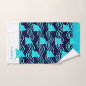 Nautical Blauwgroen Blue Navy Manta Ray Wave Bad Handdoek (Handdoek)