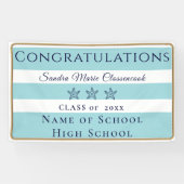 Nautical Blauwgroen Blue Starfish afstuderen kondi Spandoek (Horizontaal)