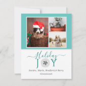 Nautical Blauwgroen Holiday Joy Sand dollar 3 Foto (Voorkant)