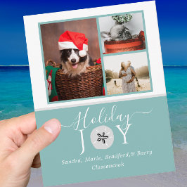 Nautical Blauwgroen Joy Sand dollar 3 FotoKerstmis