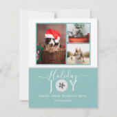 Nautical Blauwgroen Joy Sand dollar 3 FotoKerstmis (Voorkant)