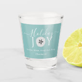 Nautical Blauwgroen Joy Sand dollar Shot Glass Glas (Voorkant)