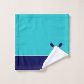 Nautical Blauwgroen Navy Blue Anchor en Paddles Ba Bad Handdoek (Wasdoekje)
