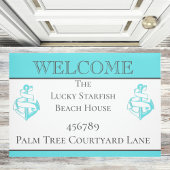 Nautical Blauwgroen Turquoise Anchor strandhuis Deurmat