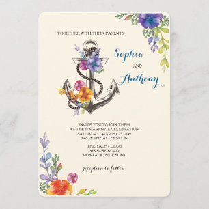 Nautical Bliss Invitation Kaart