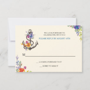 Nautical Bliss-reactiekaart RSVP Kaartje