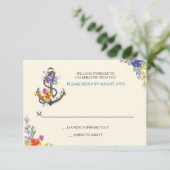 Nautical Bliss Response Card RSVP Kaartje (Staand voorkant)