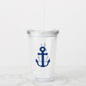 Nautical Blue Anchor Acryl Drinkbeker (Voorkant)