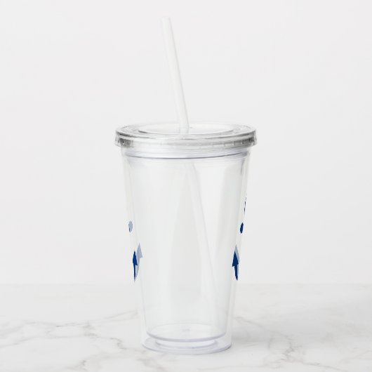 Nautical Blue Anchor Acryl Drinkbeker (Links)