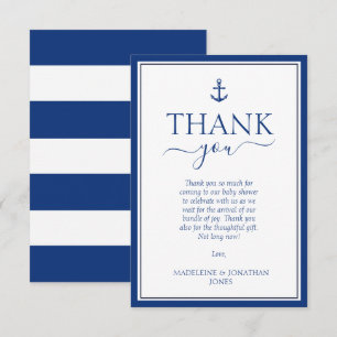 Nautical Blue Anchor Baby shower Bedankt