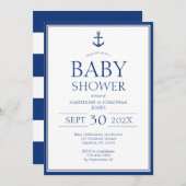 Nautical Blue Anchor Baby shower Kaart (Voorkant / Achterkant)