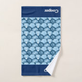 Nautical Blue Anchor Bathroom Ocean Custom Name Bad Handdoek (Handdoek)