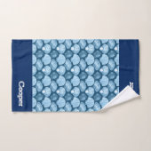Nautical Blue Anchor Bathroom Ocean Custom Name Bad Handdoek (Handdoek)