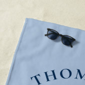 Nautical Blue Anchor Beach House Monogramm Strandlaken (In situ)