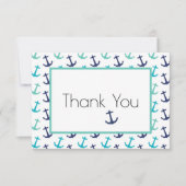 Nautical Blue Anchor Bedankkaart (Voorkant)