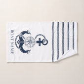 Nautical Blue Anchor Boat Name Bad Handdoek (Handdoek)