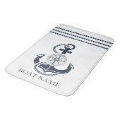 Nautical Blue Anchor Boat Name Badmat (Gekanteld)