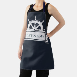 Nautical Blue Anchor Boat Name Schort