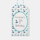 Nautical Blue Anchor Cadeaulabel (Voorkant)