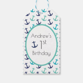 Nautical Blue Anchor Cadeaulabel