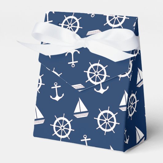 Nautical Blue Anchor Cadebox Bedankdoosjes (Voorkant Zijde)