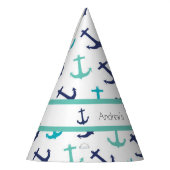 Nautical Blue Anchor Feesthoedjes (Links)