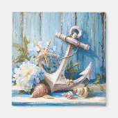 Nautical Blue Anchor Fridge Magnet (Voorkant)