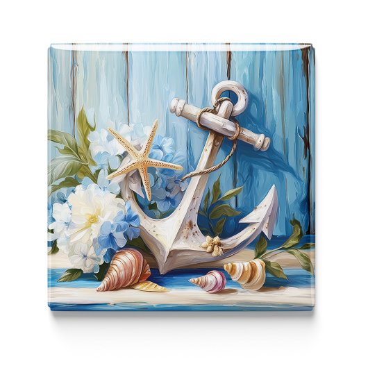 Nautical Blue Anchor Fridge Magnet