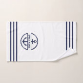 Nautical Blue Anchor Hand Towel Handdoek (Handdoek)