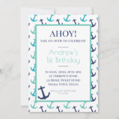 Nautical Blue Anchor Invitation (Voorkant)