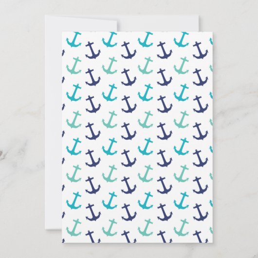 Nautical Blue Anchor Invitation (Achterkant)