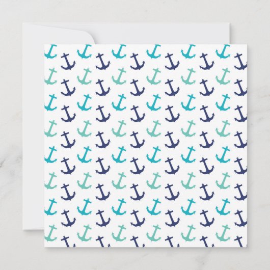 Nautical Blue Anchor Invitation (Achterkant)