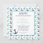 Nautical Blue Anchor Invitation (Voorkant)
