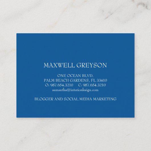 Nautical Blue Anchor Loyalty Kaart (Achterkant)