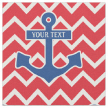Nautical Blue Anchor Monogram met Chevron