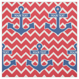 Nautical Blue Anchor Monogram met Chevron Stof