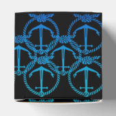 Nautical Blue Anchor Motif Cube Favor Box Bedankdoosjes (Bovenkant)