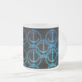 Nautical Blue Anchor Motif Frosty Mok (Voorkant rechts)
