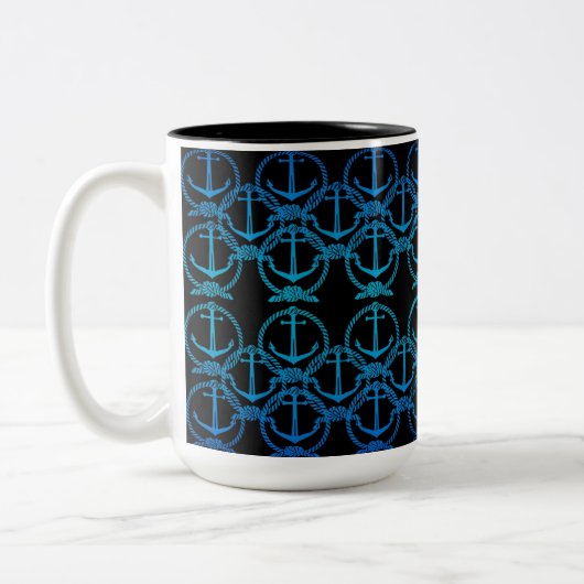Nautical Blue Anchor Motif Mok (Links)