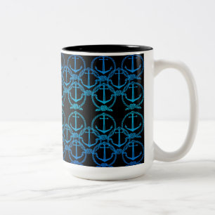 Nautical Blue Anchor Motif Mok