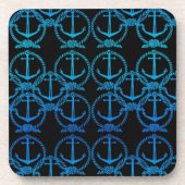 Nautical Blue Anchor Motif Onderzetters (Voorkant)