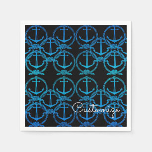 Nautical Blue Anchor Motif Servet