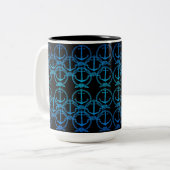 Nautical Blue Anchor Motif Tweekleurige Koffiemok (Voorkant links)