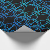 Nautical Blue Anchor Motif Wrapping Paper Cadeaupapier (Hoek)