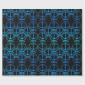 Nautical Blue Anchor Motif Wrapping Paper Cadeaupapier (Vlak)