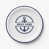 Nautical Blue Anchor Paper Bord (Voorkant)