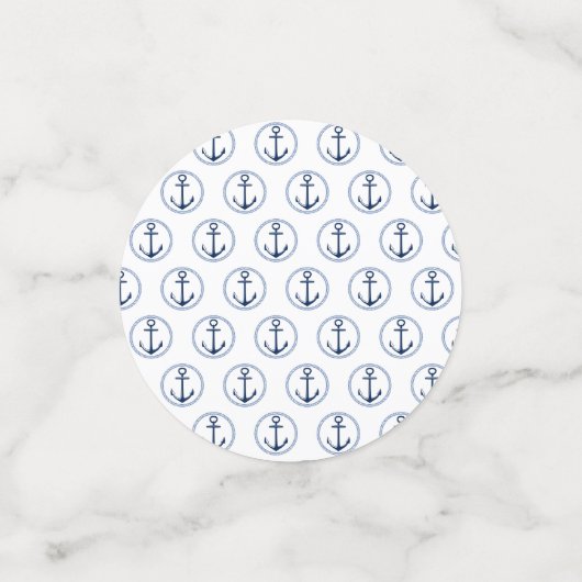 Nautical Blue Anchor Party Confetti (Kleine voorkant)