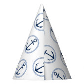 Nautical Blue Anchor Party Pet Feesthoedjes (Achterkant)