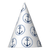 Nautical Blue Anchor Party Pet Feesthoedjes (Voorkant)